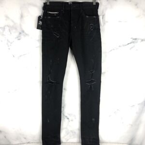 Prps Cayenne Fit Distressed Super Skinny Jeans Mens Size 30 Stretch Black
